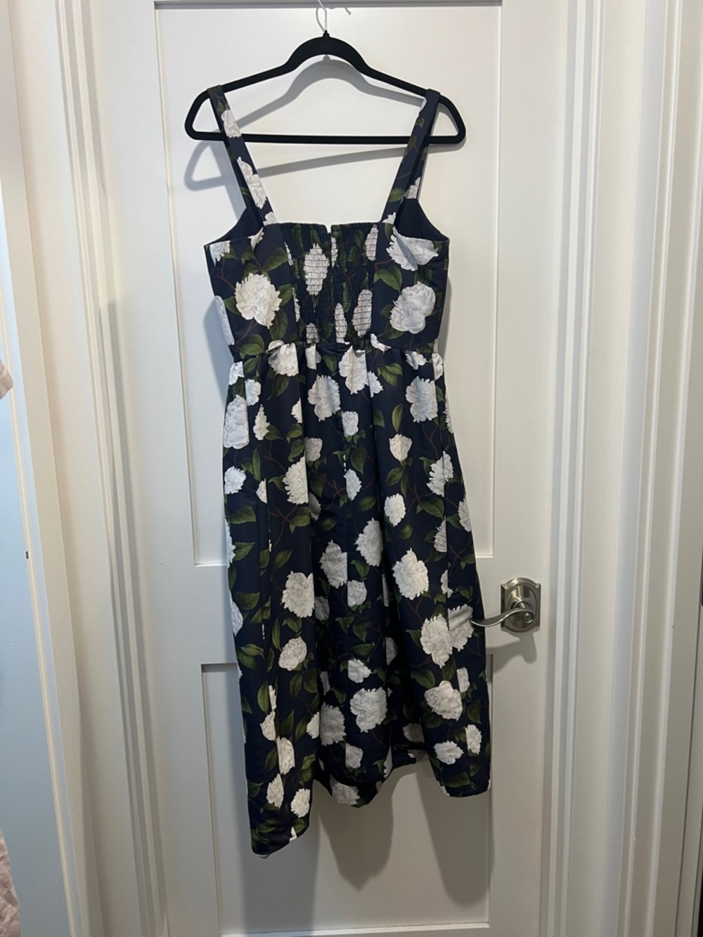 Sachin + Babi Navy Midi Dress with White Floral Print - Picture 5 of 7